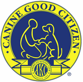 Image of AKC's Canine Good Citizen (R) Program logo and link to the AKC's CGC web page