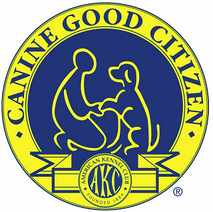 Link to AKC's Canine Good Citizen Program website and image of program's logo